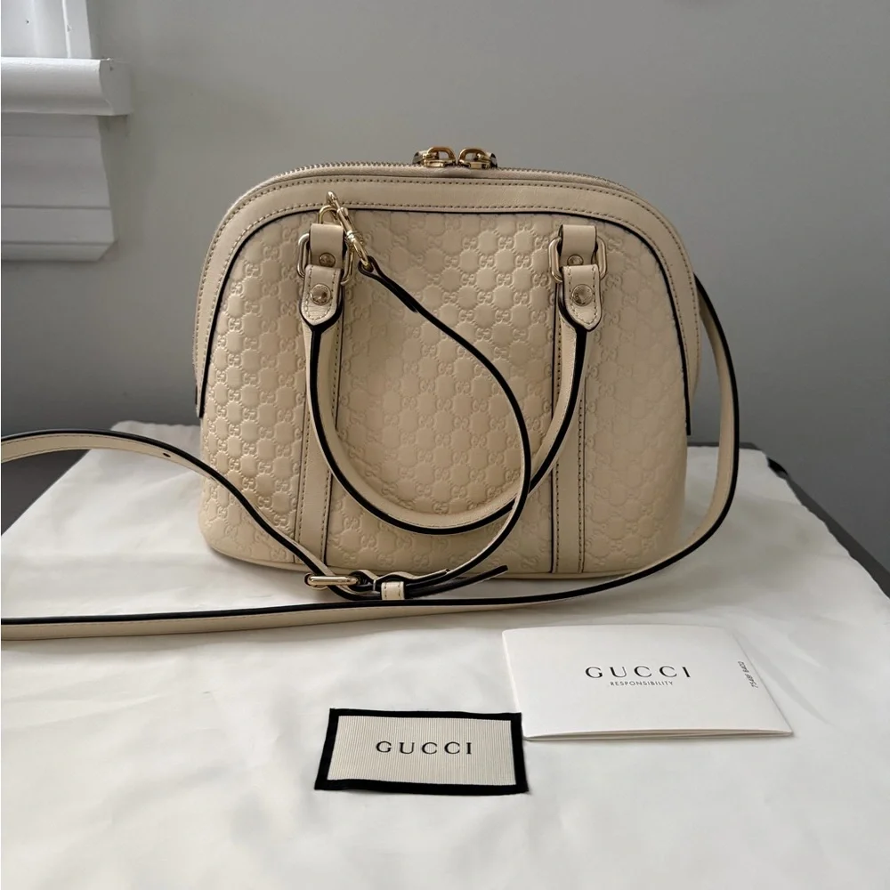 Gucci Beige Leather Satchel - Picture 6 of 16